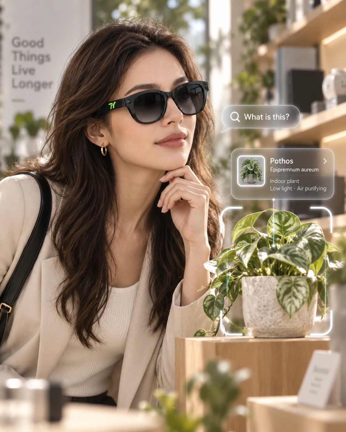 AI glasses providing visual recognition