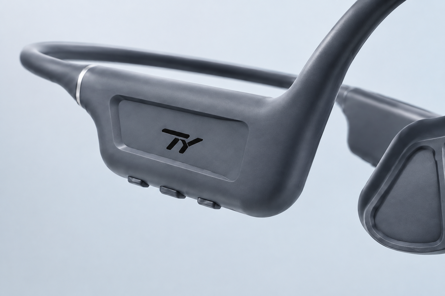Close-up of physical controls on the TY headset